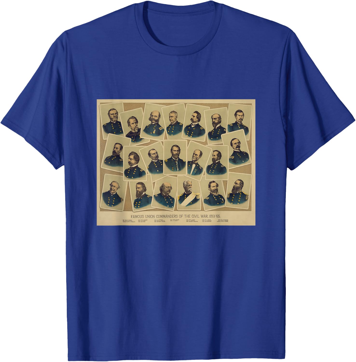 Vintage Union Generals of The US Civil War (1884) T-Shirt - T-Shirt | Royal