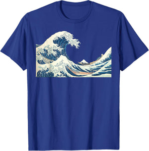 Great Wave Off Kanagawa Katsushika Hokusai Surfing Ocean T-Shirt - T-Shirt | Royal