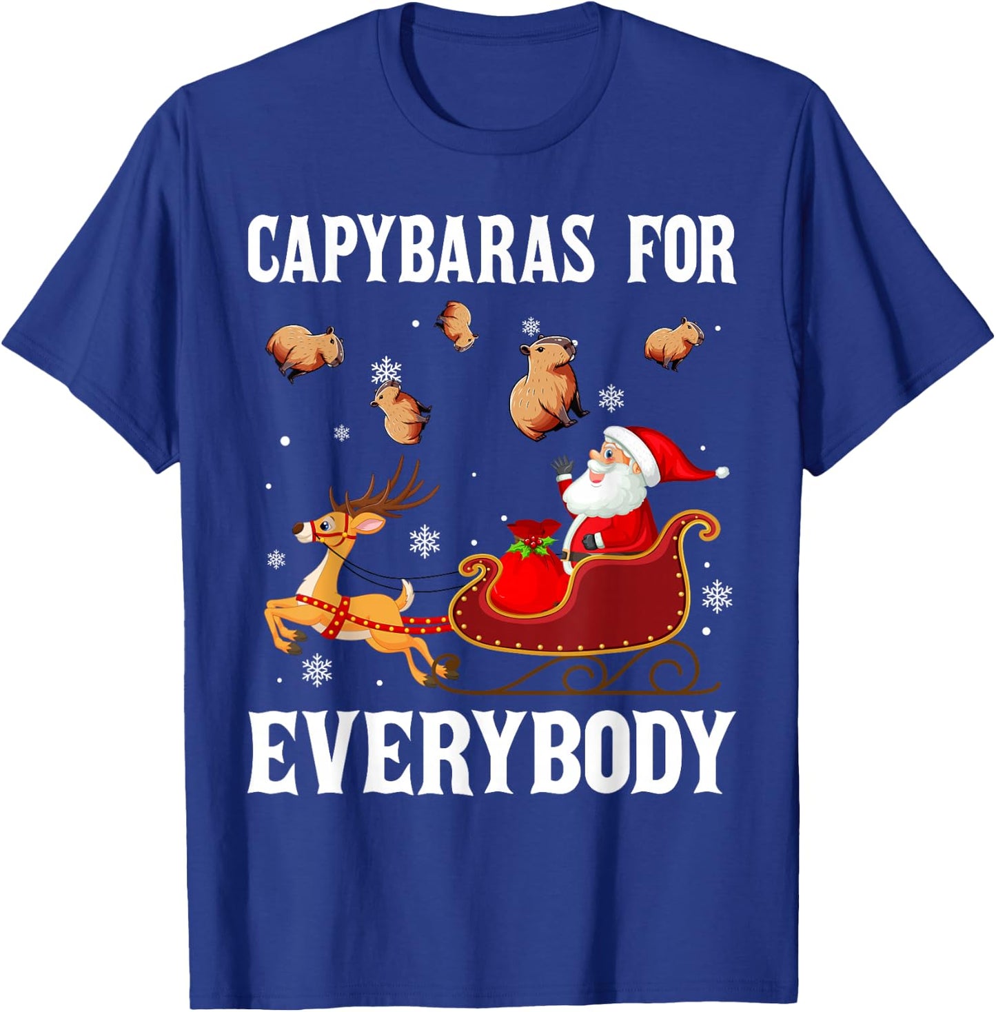 Capybaras For Everybody Christmas Santa Claus Capybara Xmas T-Shirt - T-Shirt | Royal