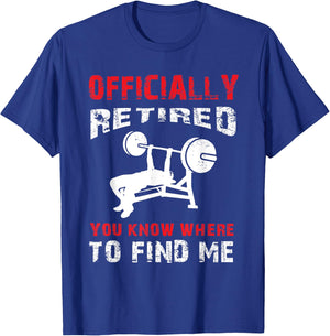 Bodybuilder Retirement Gift Retired Bodybuilding Benchpress T-Shirt - T-Shirt | Royal