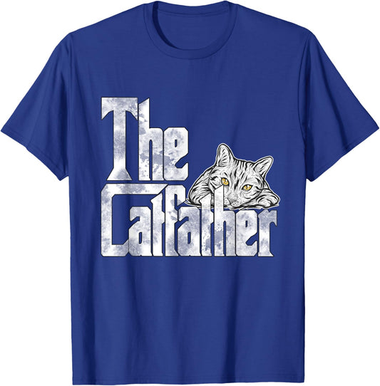 The Catfather Cat Father Mafia Whiskers Male Daddy T-Shirt - T-Shirt | Royal