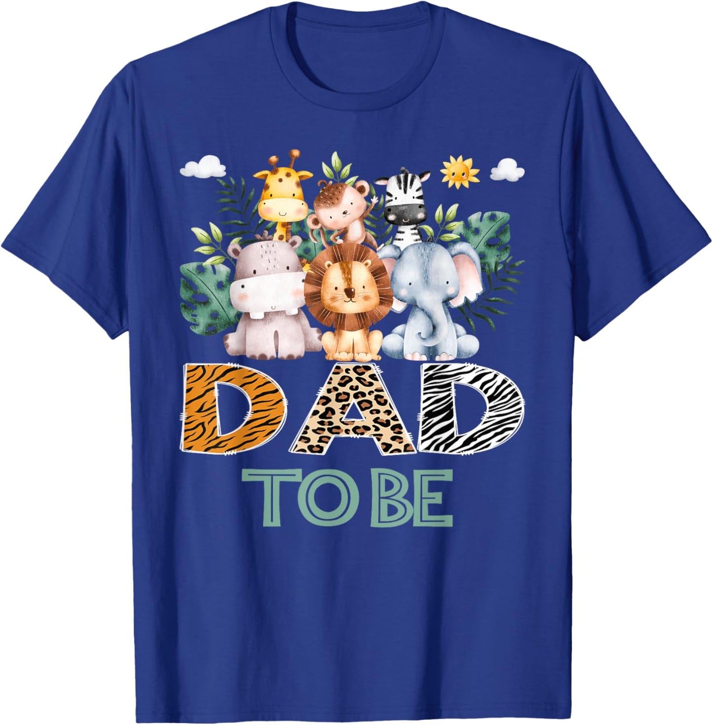 Soon To Be Dad Jungle Animal Safari Gender Reveal T-Shirt - T-Shirt | Royal