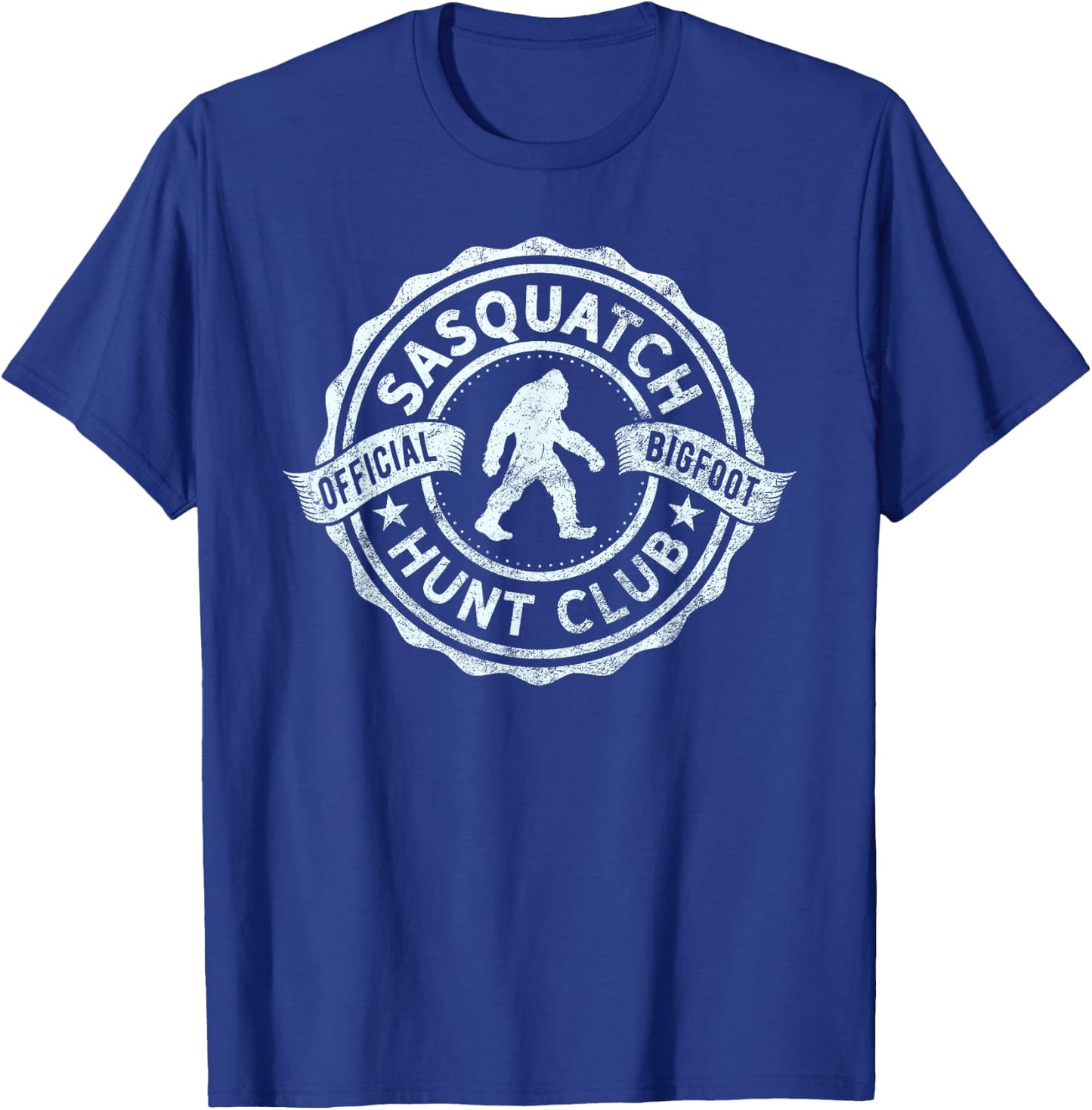 Sasquatch Hunt Club Official Bigfoot Hunting Woodland Yeti T-Shirt - T-Shirt | Royal