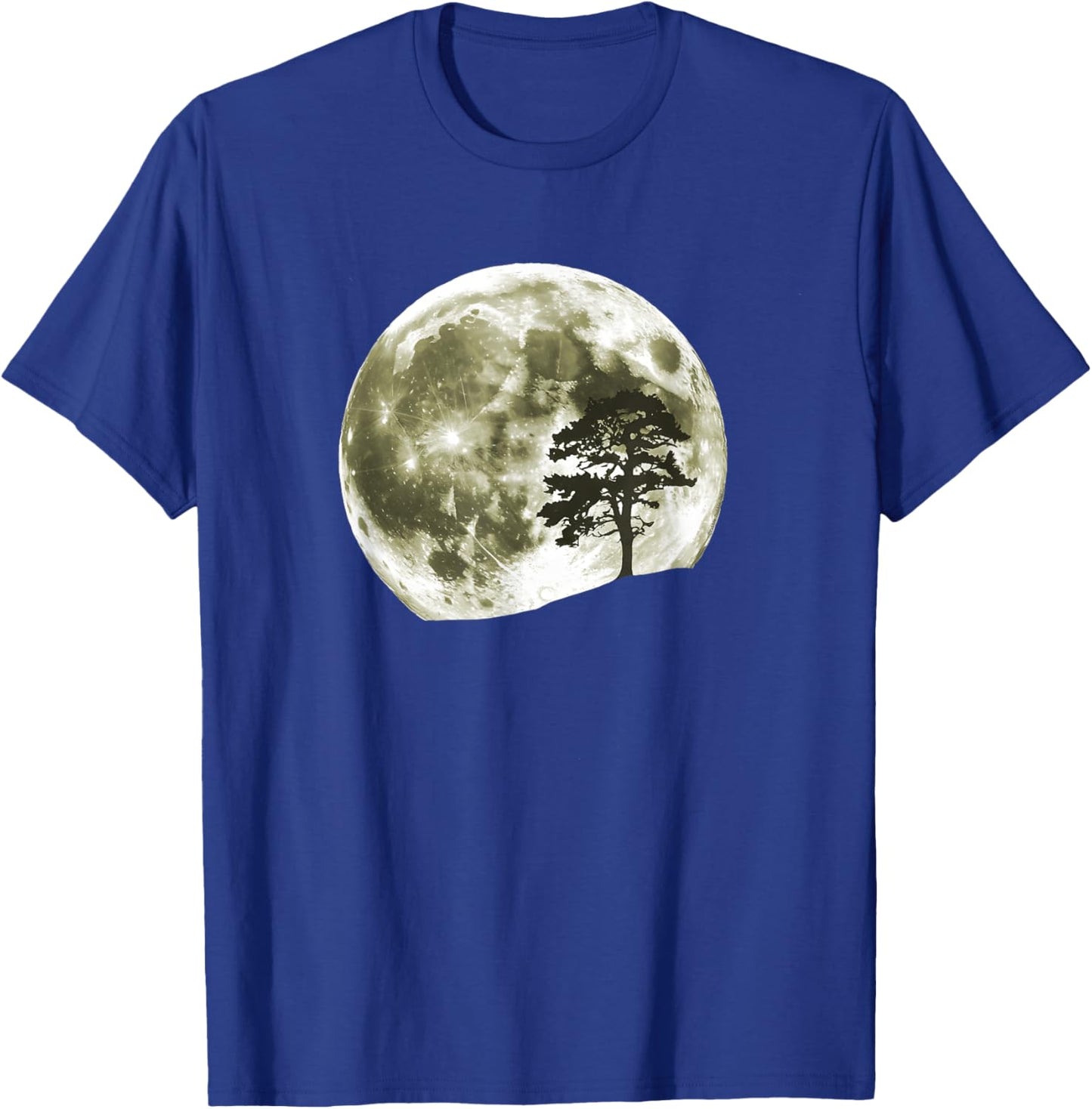Trees Nature Mountains Full Moon Adventure Outdoor Wildlife T-Shirt - T-Shirt | Royal