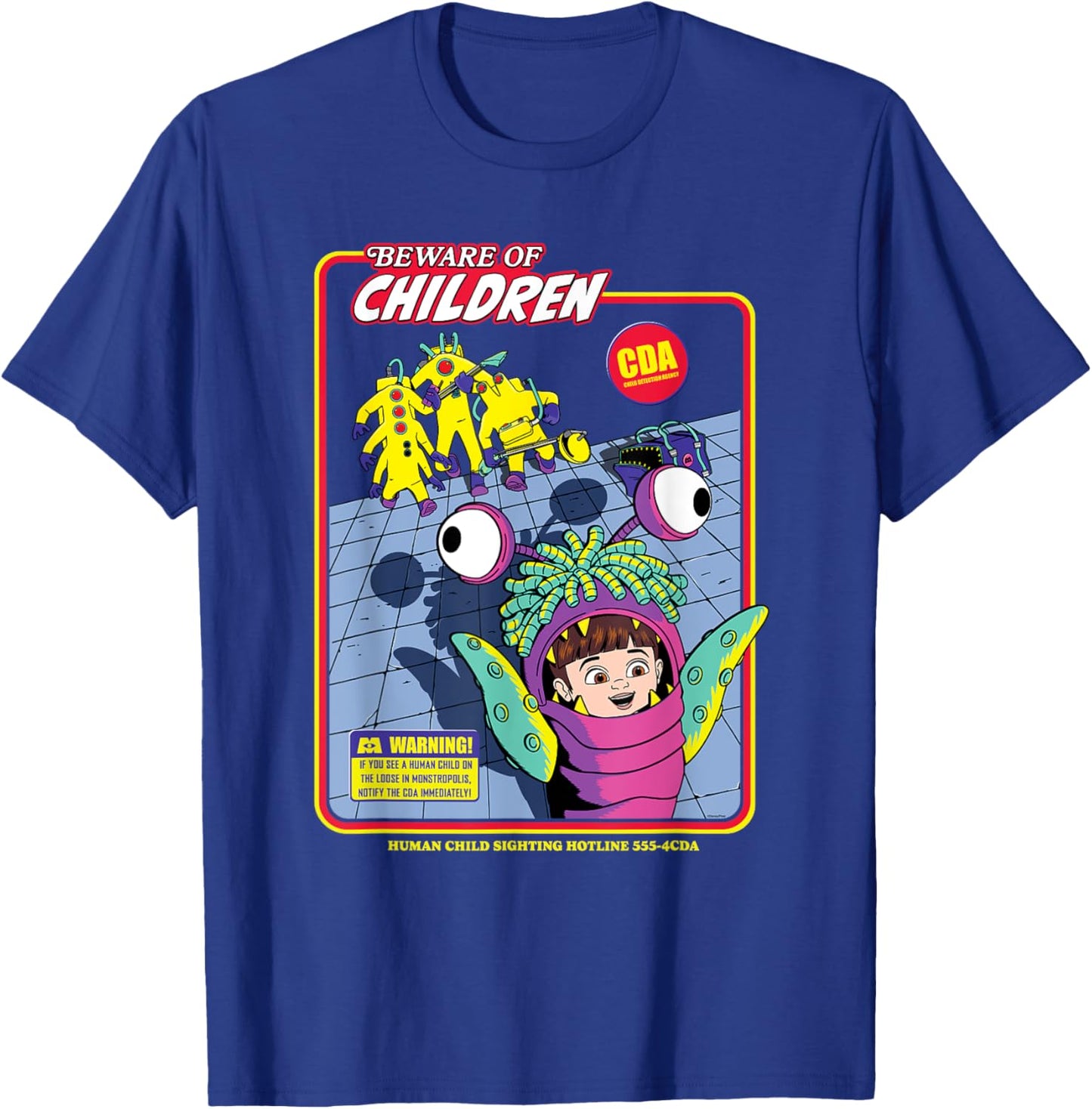 Disney and Pixar’s Monsters, Inc. CDA Beware of Children T-Shirt - T-Shirt | Royal