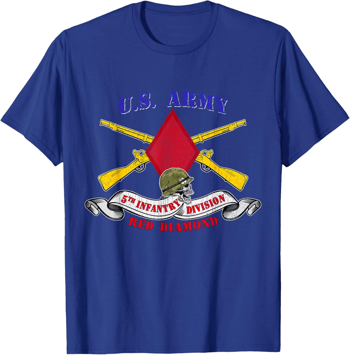 5th Infantry Division 5th ID Red Diamond Veteran Gifts T-Shirt - T-Shirt | Royal