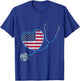 Vintage Heart USA Flag Gifts Stethoscope Nurse Women Kids Men T-Shirt - T-Shirt | Royal