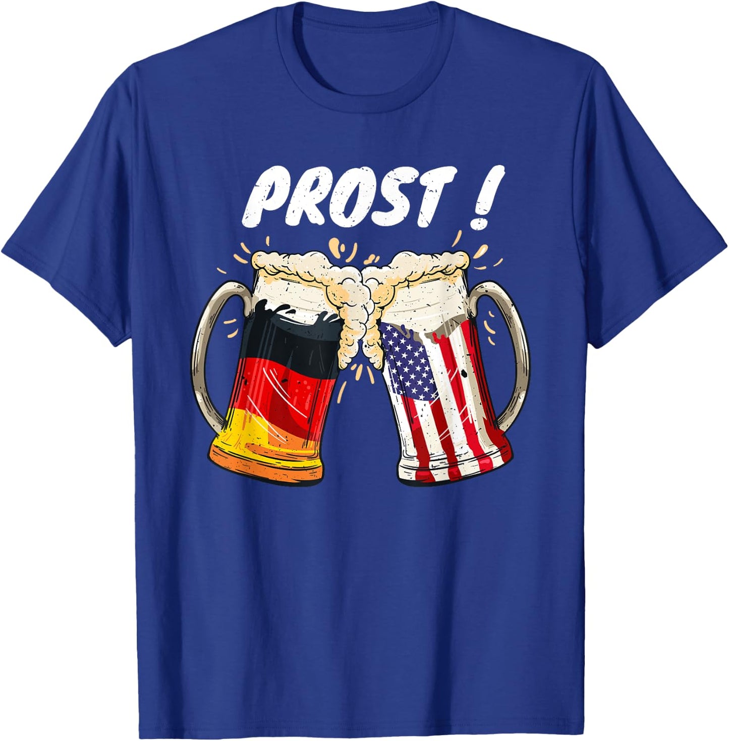 Prost Beer German American Flag Oktoberfest Mug T-Shirt - T-Shirt | Royal