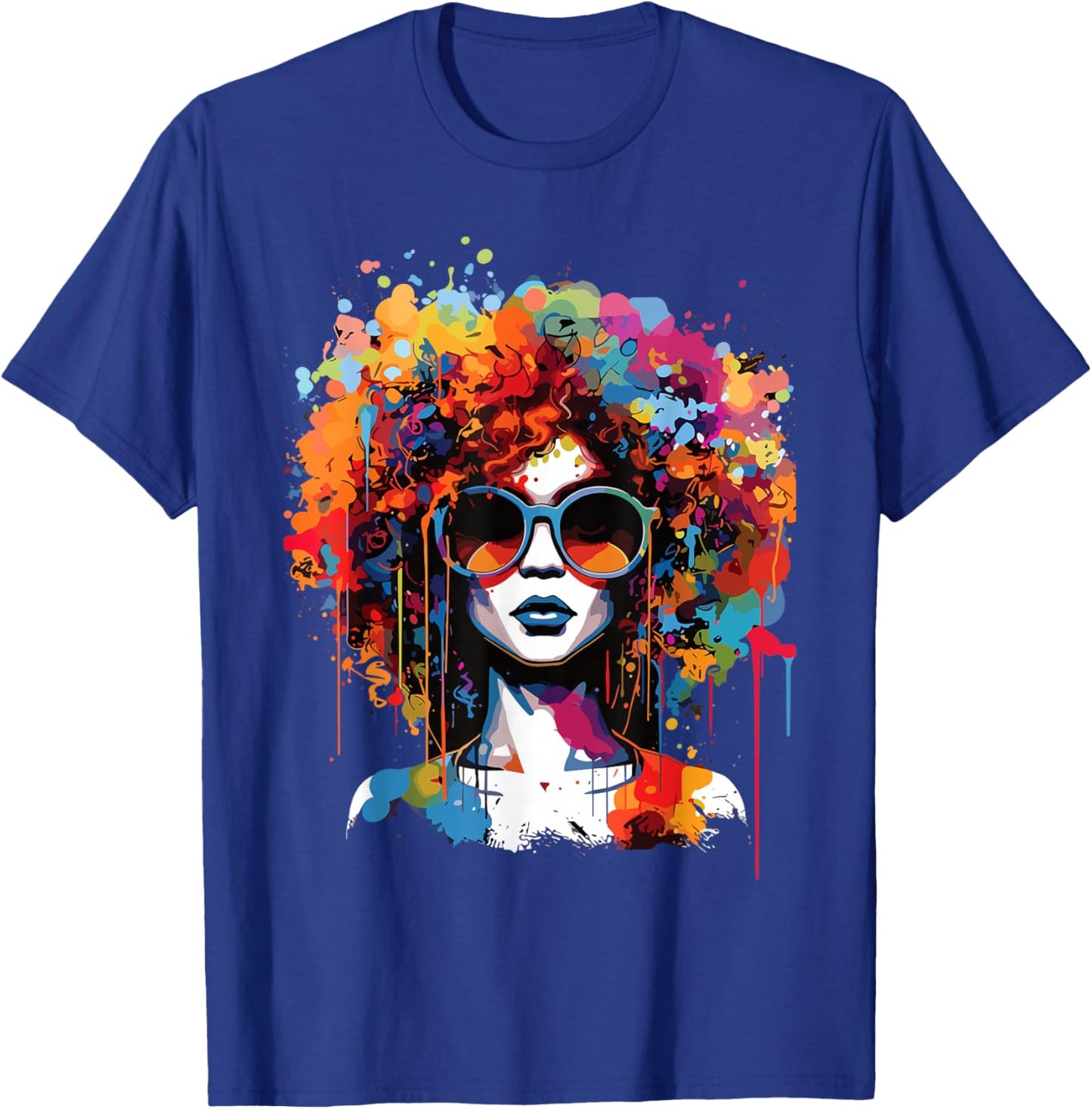 Black Queen Dripping Afro Melanin Juneteenth T-Shirt - T-Shirt | Royal