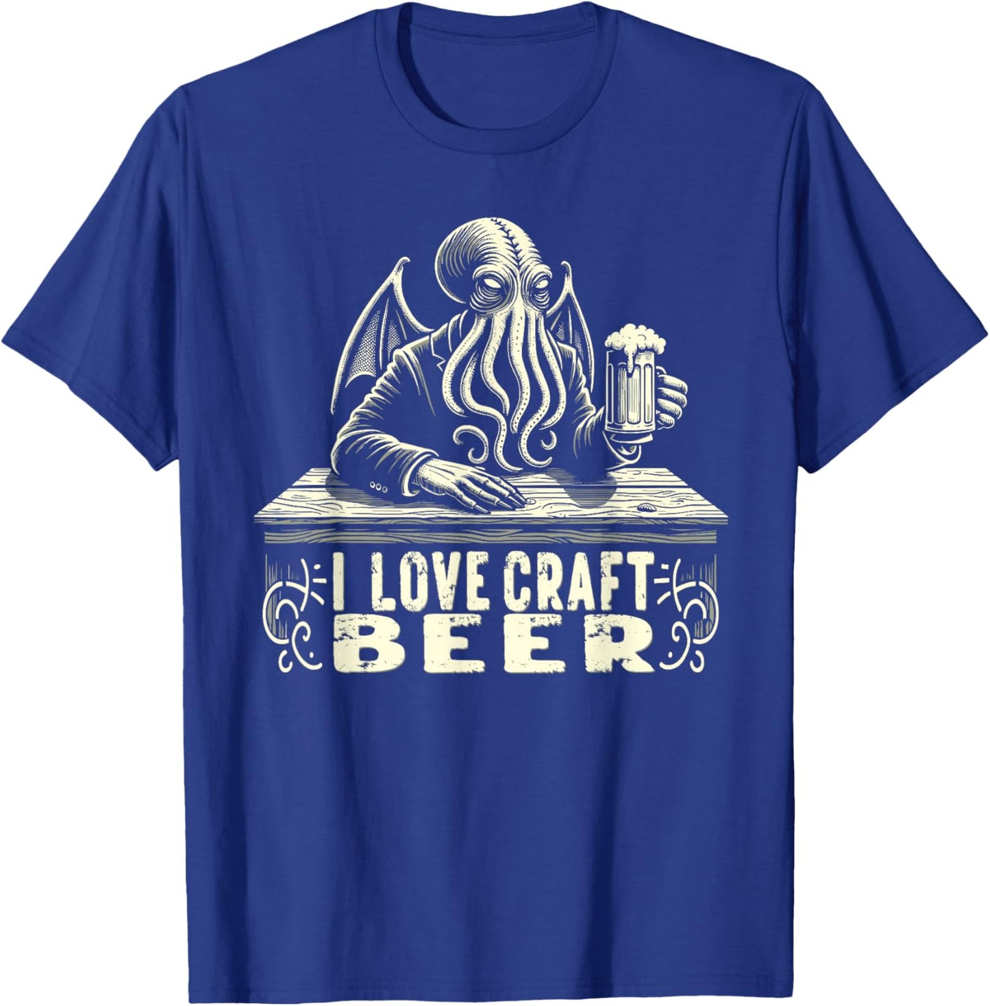 Cthulhu I Love Craft Beer, Cosmic Horror Home Brew T-Shirt - T-Shirt | Royal
