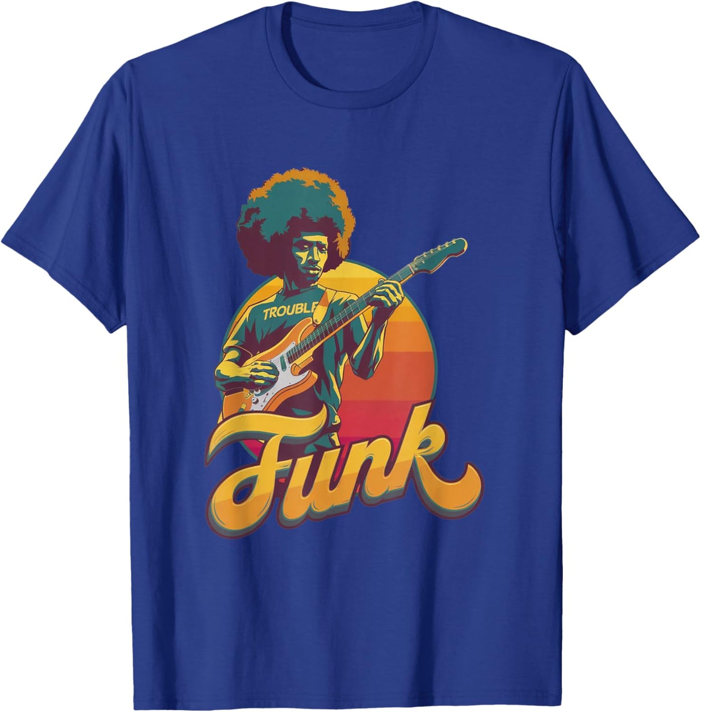 70s Retro Funk Afro Band Guitarist - Jazz Funk & Soul T-Shirt - T-Shirt | Royal