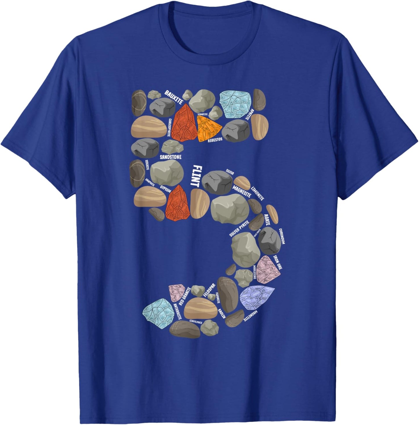 Geology Rocks 5 Years Old 5th Birthday Rock Collecting T-Shirt - T-Shirt | Royal
