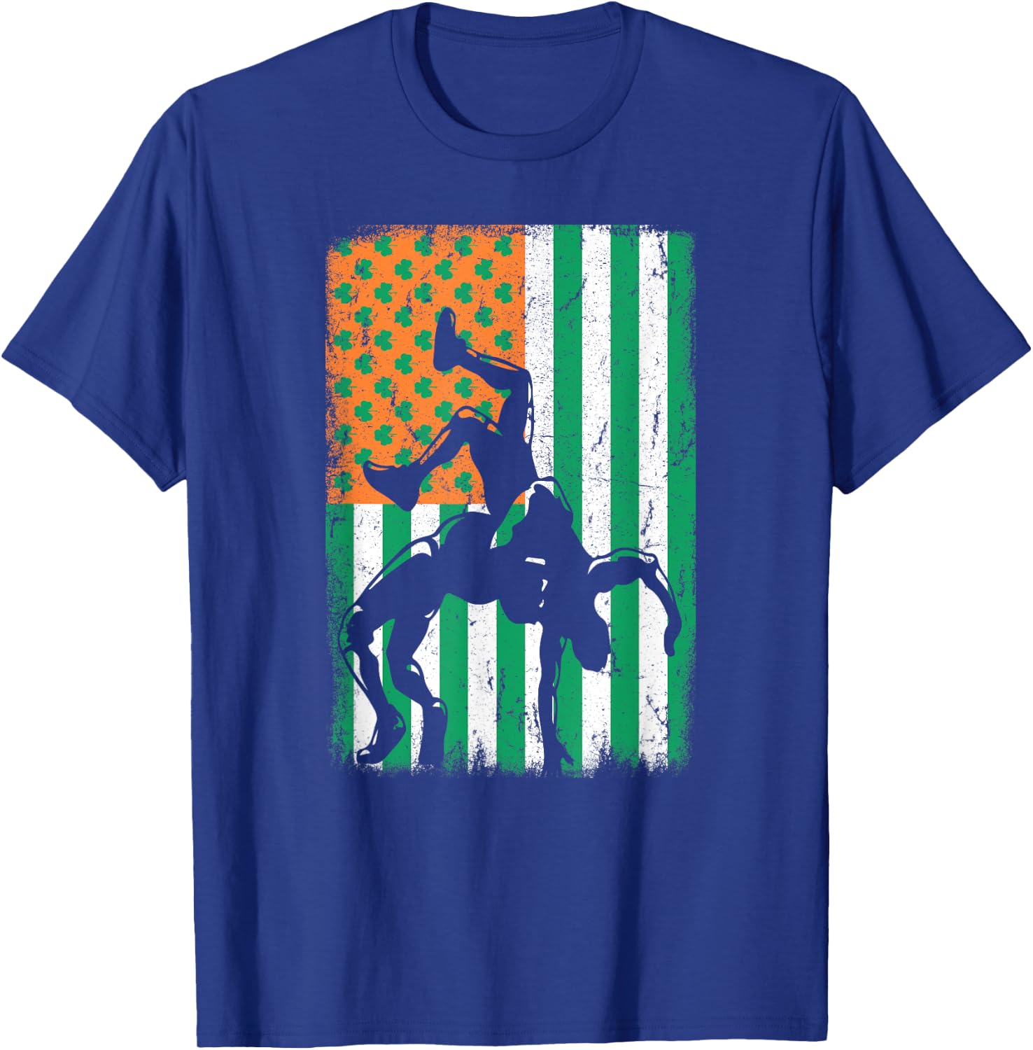 Wrestling Irish USA American Flag St Patrick's Day Wrestler Kids Men T-Shirt - T-Shirt | Royal