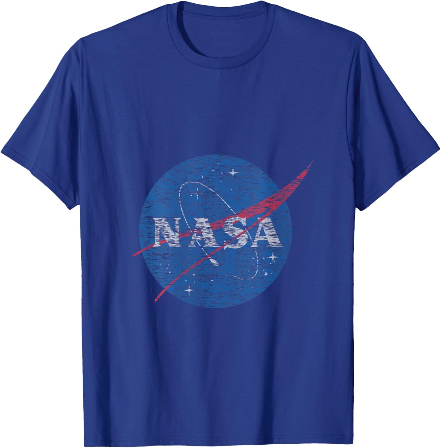 NASA Distressed Vintage Classic Logo V-Neck T-Shirt - T-Shirt | Royal