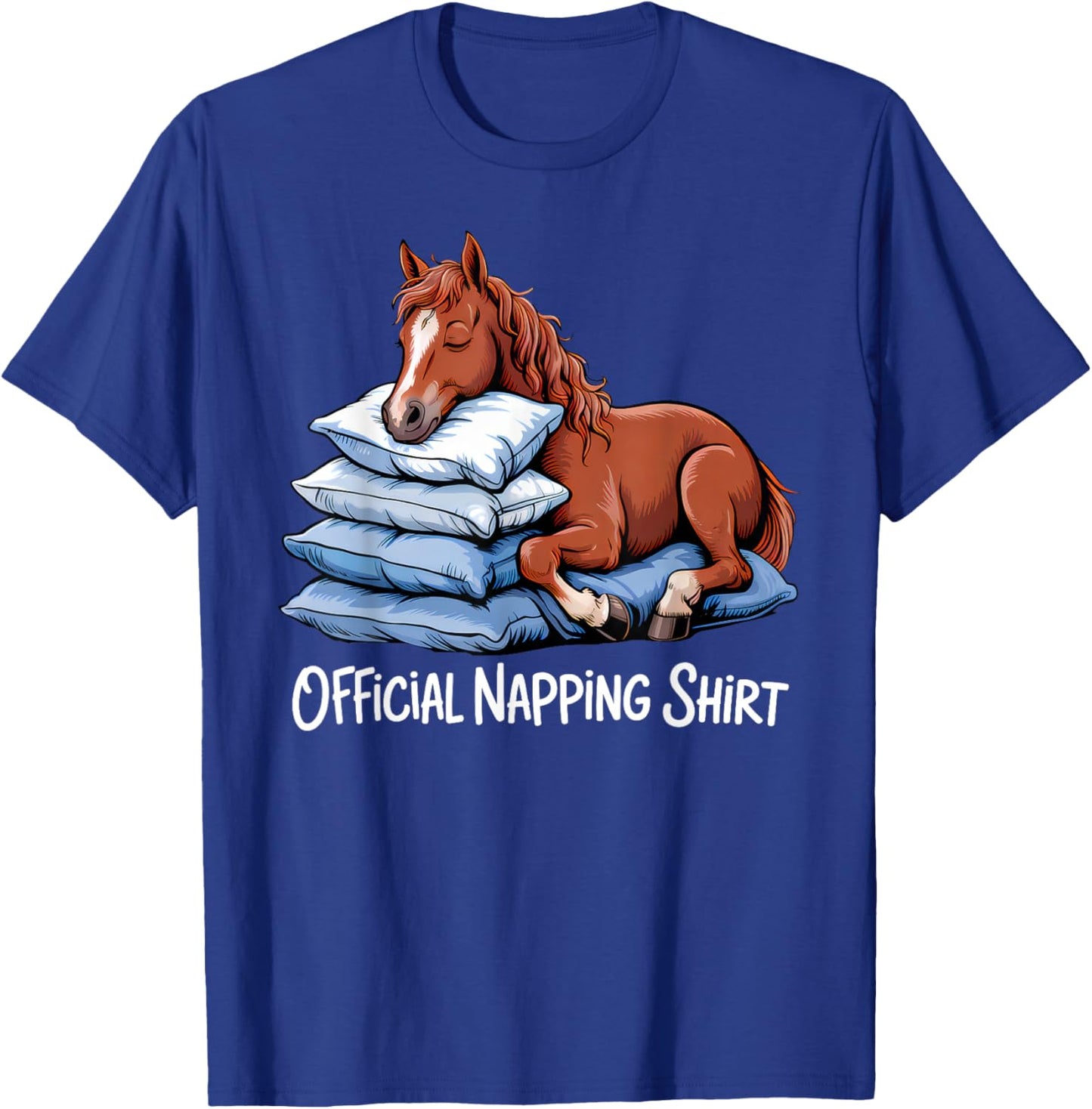Funny Horse Sleeping Horse Lover Official Napping Cute T-Shirt - T-Shirt | Royal
