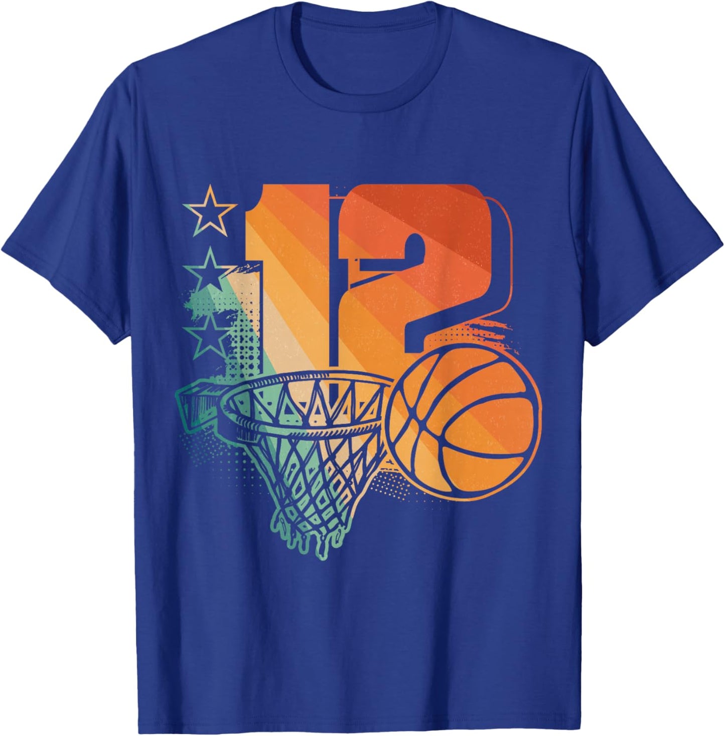 12th Birthday Boy Basketball Player Basketball 12 Years Old T-Shirt - T-Shirt | Royal