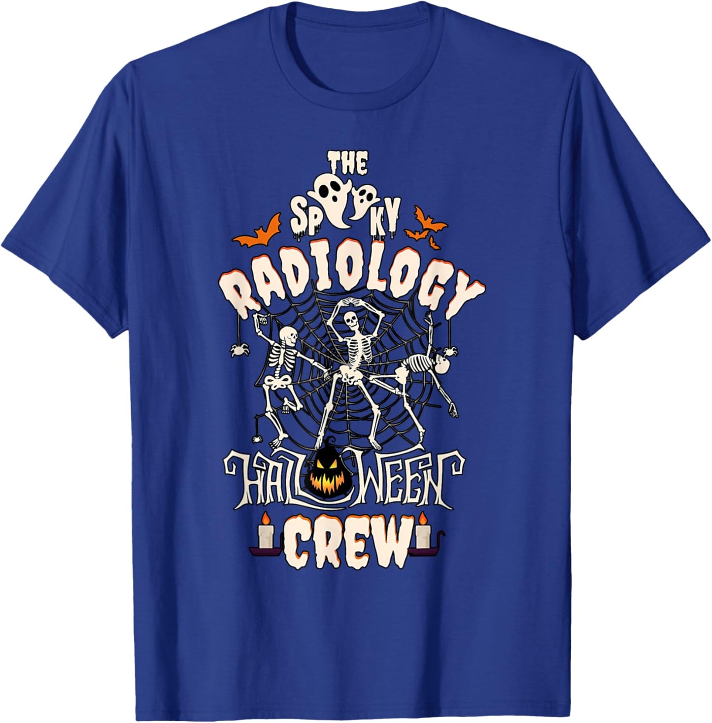 Spooky Halloween Radiology Tech Skeleton Xray CT Tech T-Shirt - T-Shirt | Royal