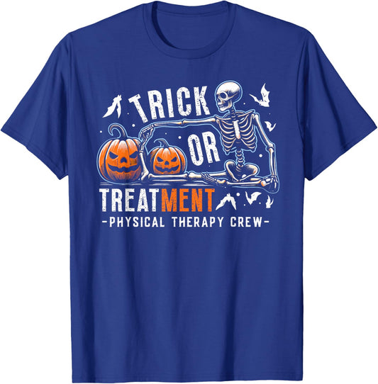 Trick Or Treatment Physical Therapy Crew Halloween Funny T-Shirt - T-Shirt | Royal