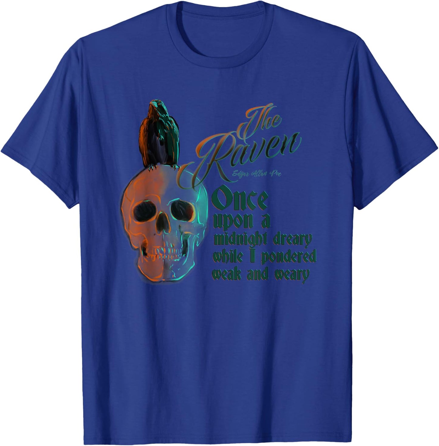 The Raven, Edgar Allan Poe, Fan Art and gifts T-Shirt - T-Shirt | Royal