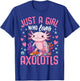 Just A Girl Who Loves Axolotls Cute Kawaii Kids Teen Girls T-Shirt - T-Shirt | Royal