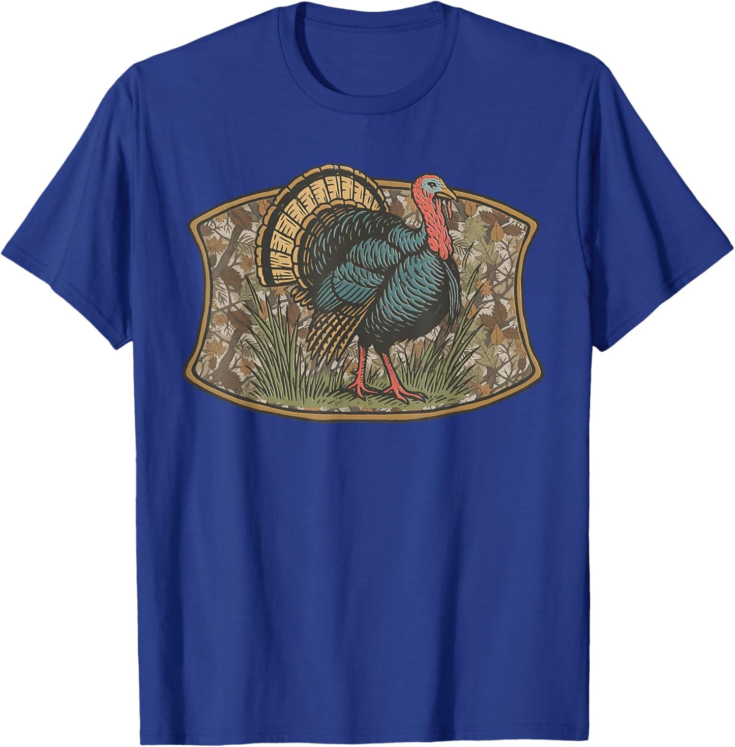 Funny Turkey Gobble Thankful Blessed Autumn Thanksgiving T-Shirt - T-Shirt | Royal