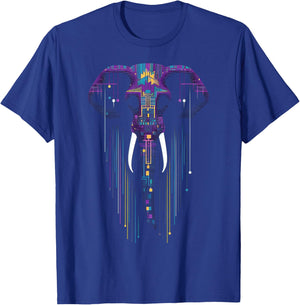Elephant Geometric Mandala Fantasy Animal Art Elephant T-Shirt - T-Shirt | Royal