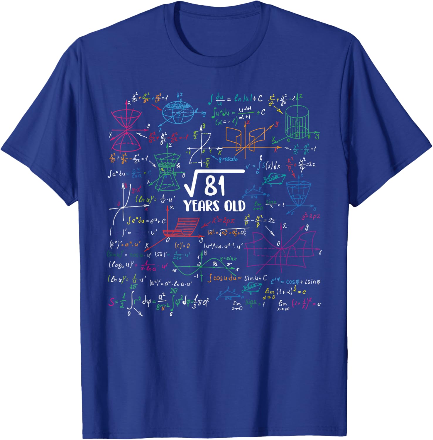 9 Year Old Math Lovers 9th Birthday Gift Square Root of 81 T-Shirt - T-Shirt | Royal