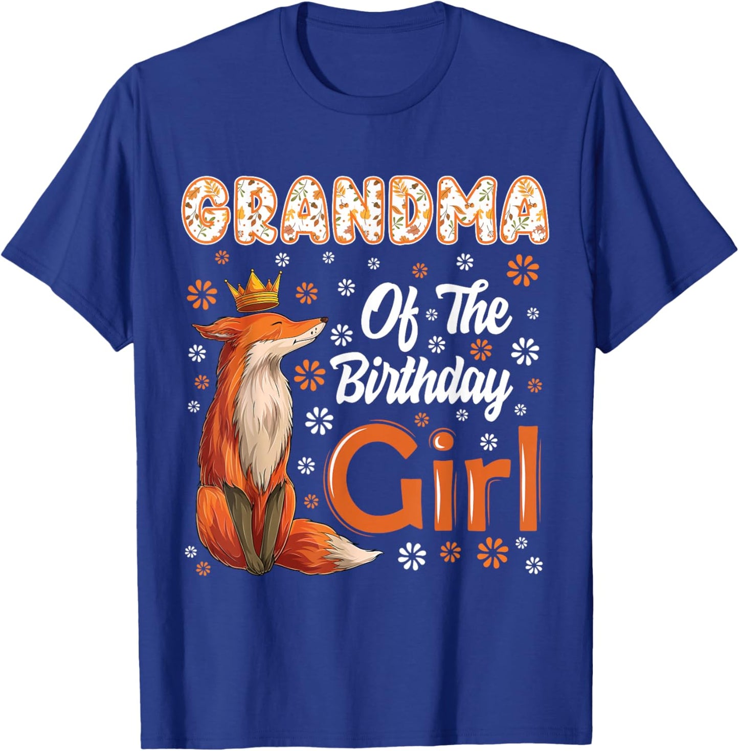 Grandma Fox Animal Lovers Birthday Girl Fox B-day Family T-Shirt - T-Shirt | Royal