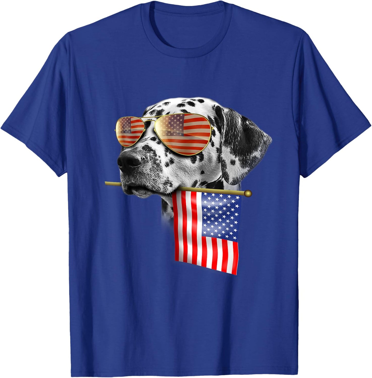 4th of July Shirt Fun American Flag Dalmatian Dog Lover Gift T-Shirt - T-Shirt | Royal