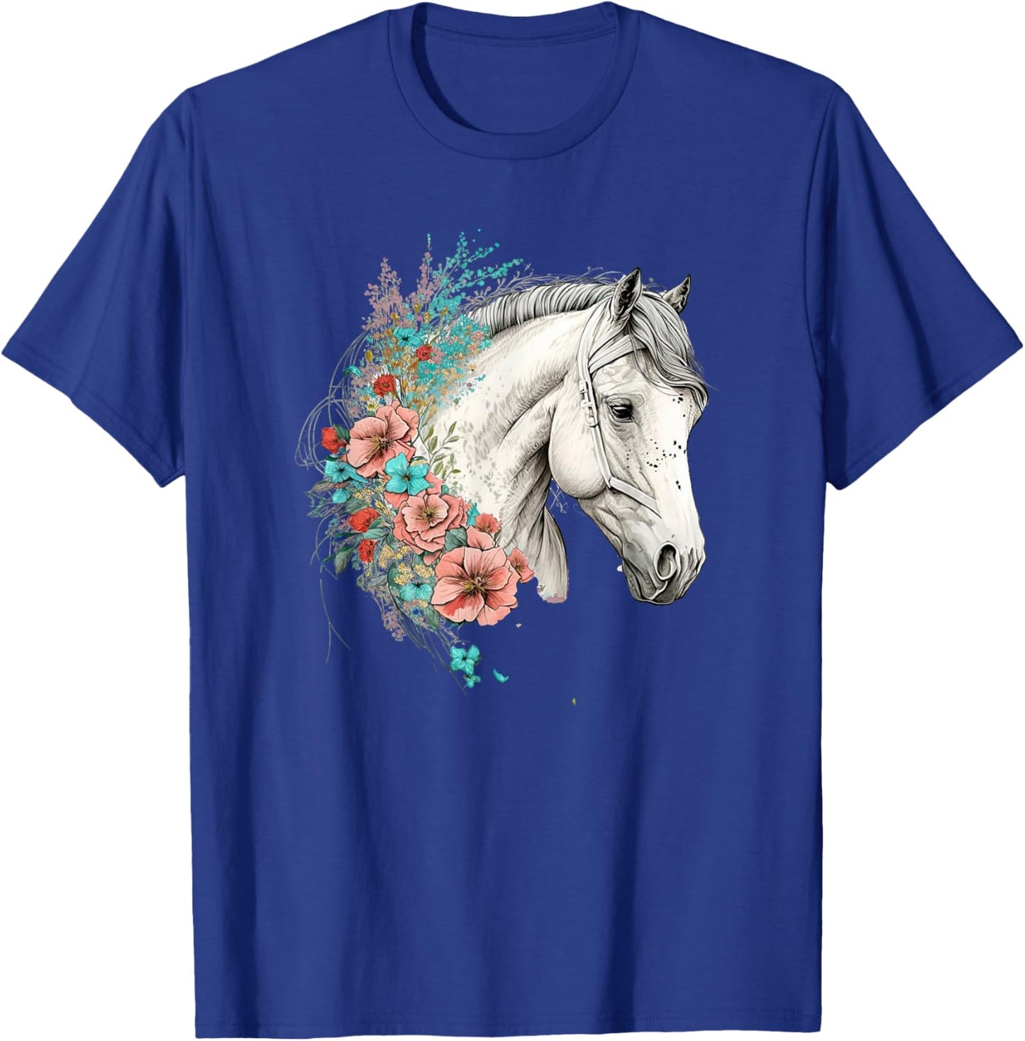 Horse Women kids Girls Riding Horse Lover T-Shirt - T-Shirt | Royal