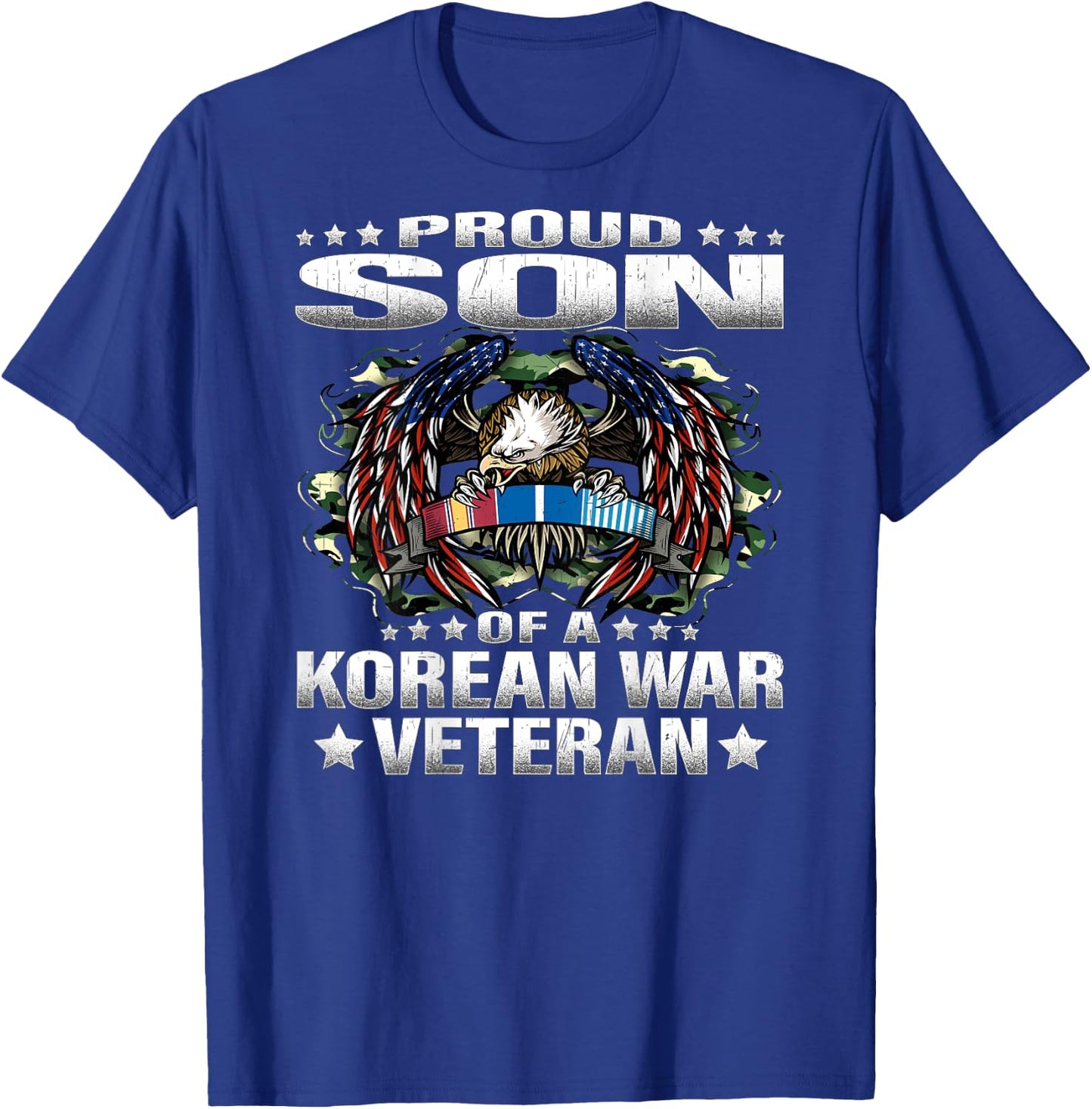 Proud Son Of A Korean War Veteran Military Vet's Child Gift T-Shirt - T-Shirt | Royal