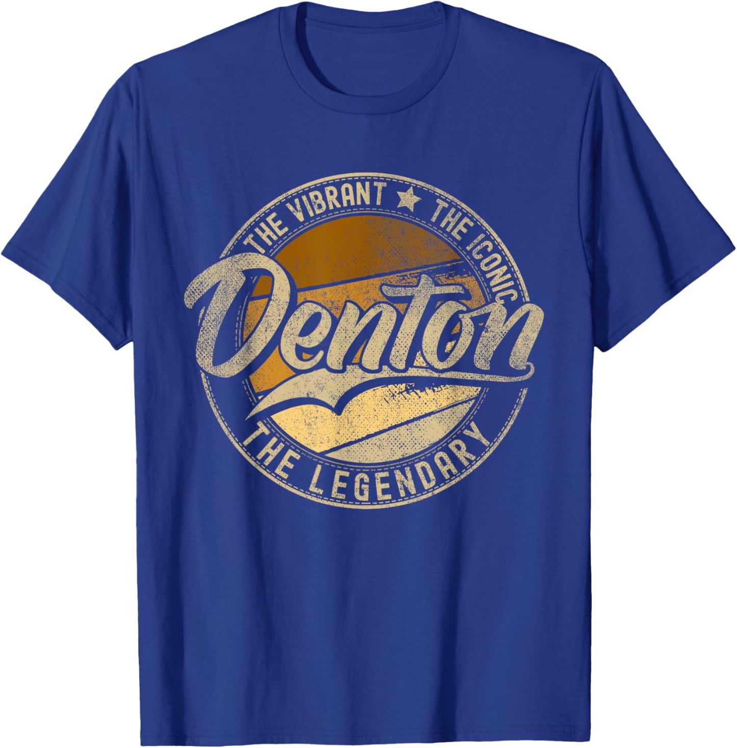 Denton TX | Texas Vintage Distressed T-Shirt - T-Shirt | Royal