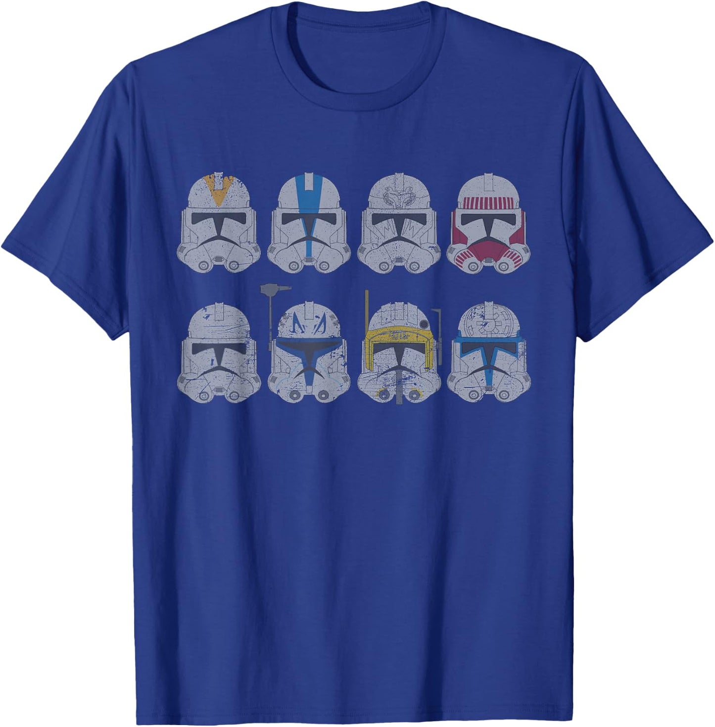 Star Wars Clone Wars Clone Troopers Helmets T-Shirt - T-Shirt | Royal