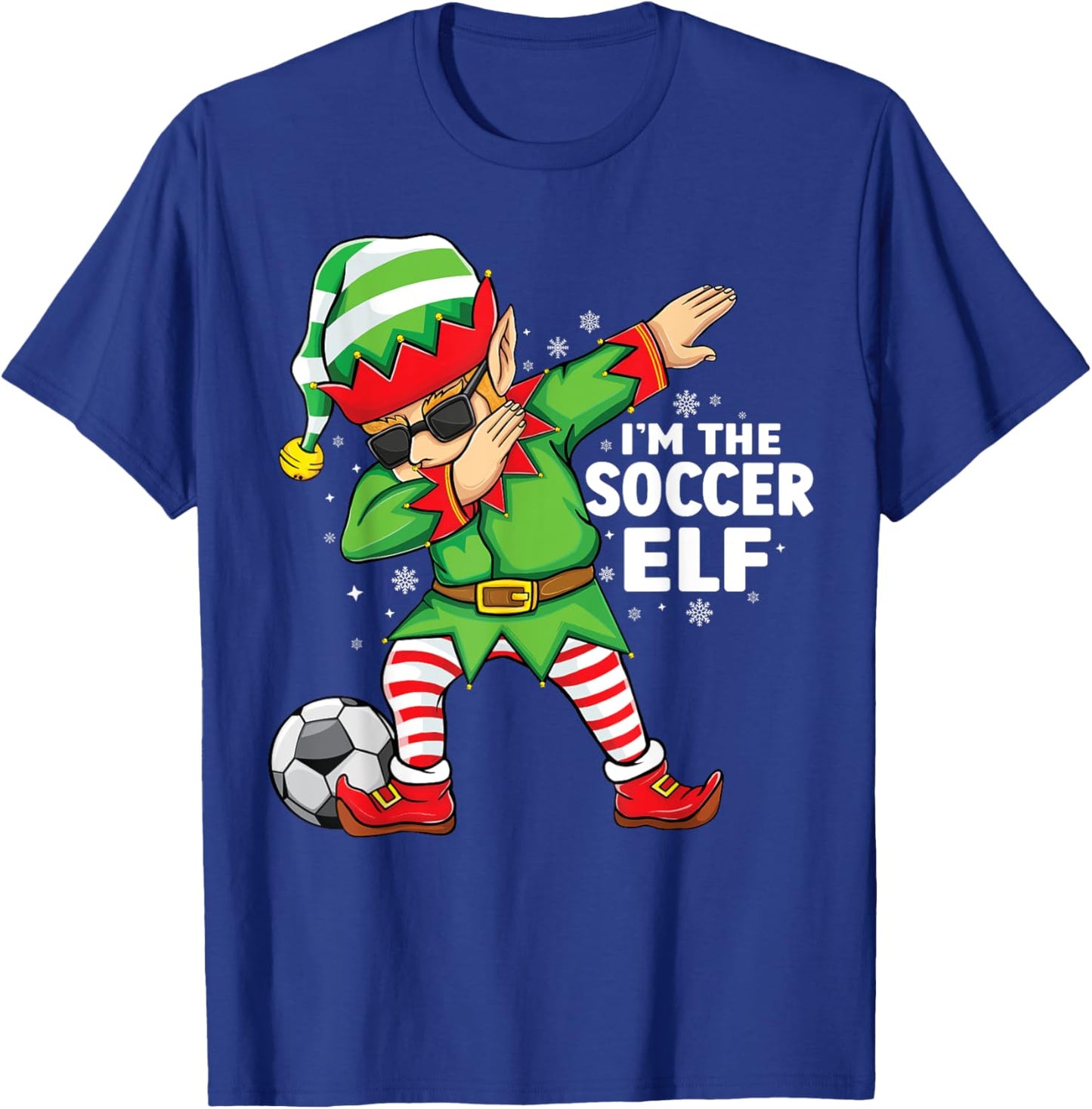 The Soccer Elf Group Matching dabbing elf soccer Christmas T-Shirt - T-Shirt | Royal