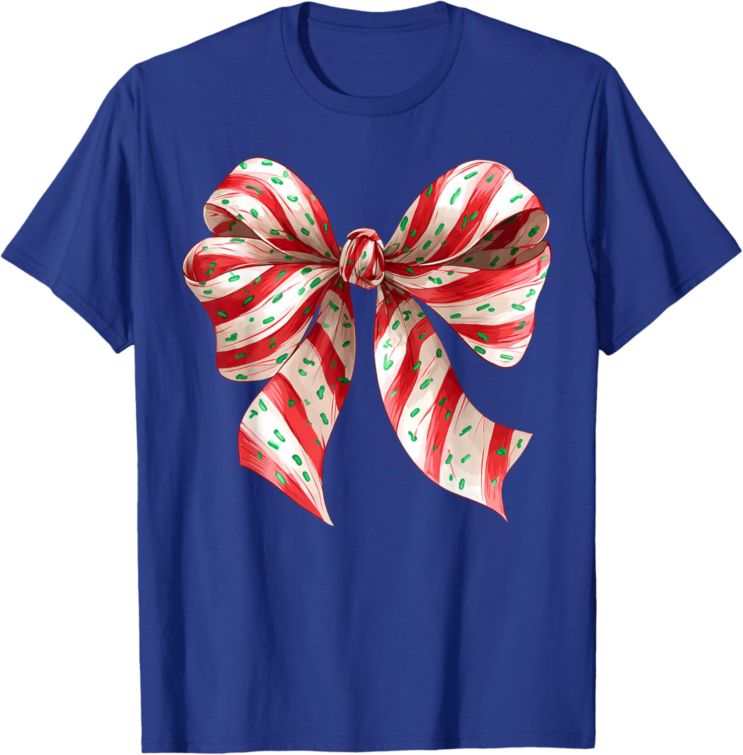 Coquette Bow Christmas Tree Cake Christmas Girls Women T-Shirt - T-Shirt | Royal