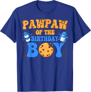 Pawpaw Of The Birthday Boy Milk and Cookies Lover T-Shirt - T-Shirt | Royal
