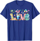 Love Easter Bunny Penguin Hunting Eggs Flowers Colourful T-Shirt - T-Shirt | Royal