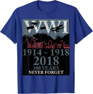 World War One WW1 WWI 100 Years Anniversary Momento T-Shirt - T-Shirt | Royal