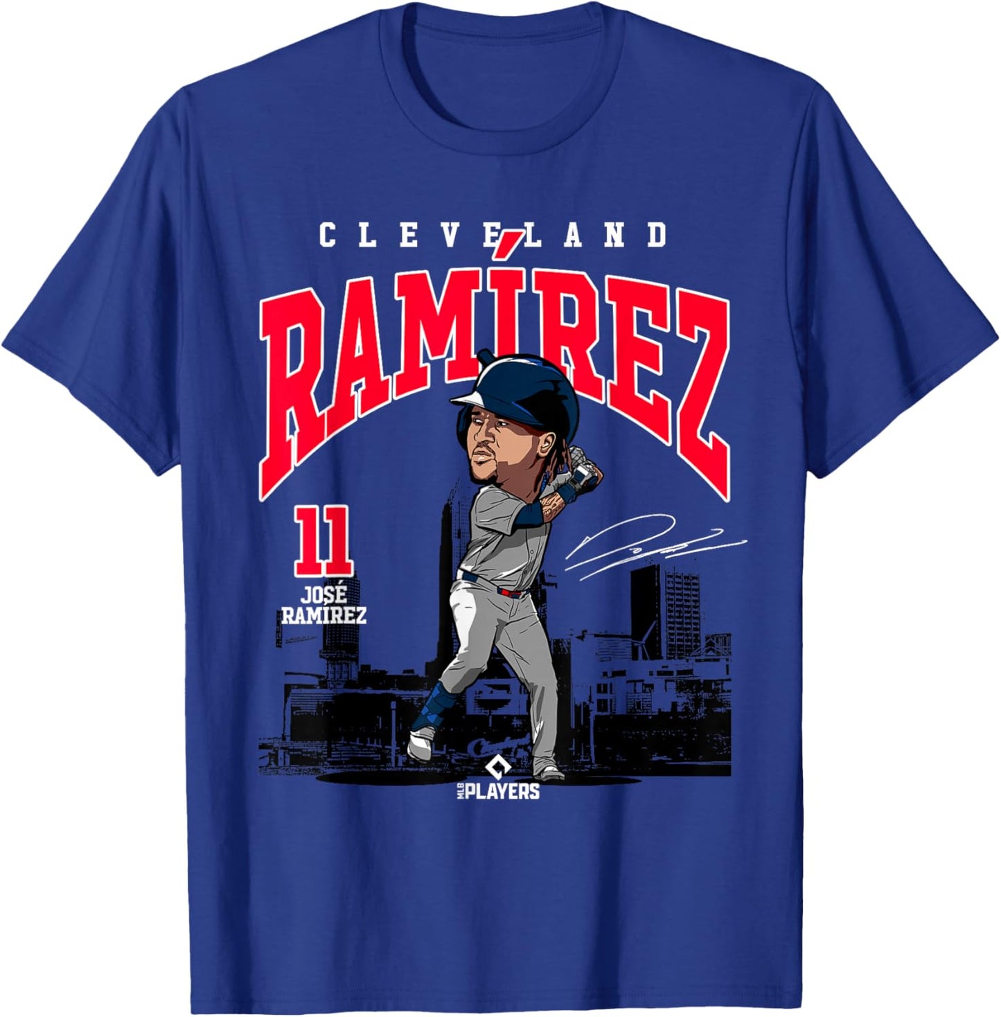 José Ramírez | Cleveland Baseball MLB Players | MLBJRAM4030 T-Shirt - T-Shirt | Royal