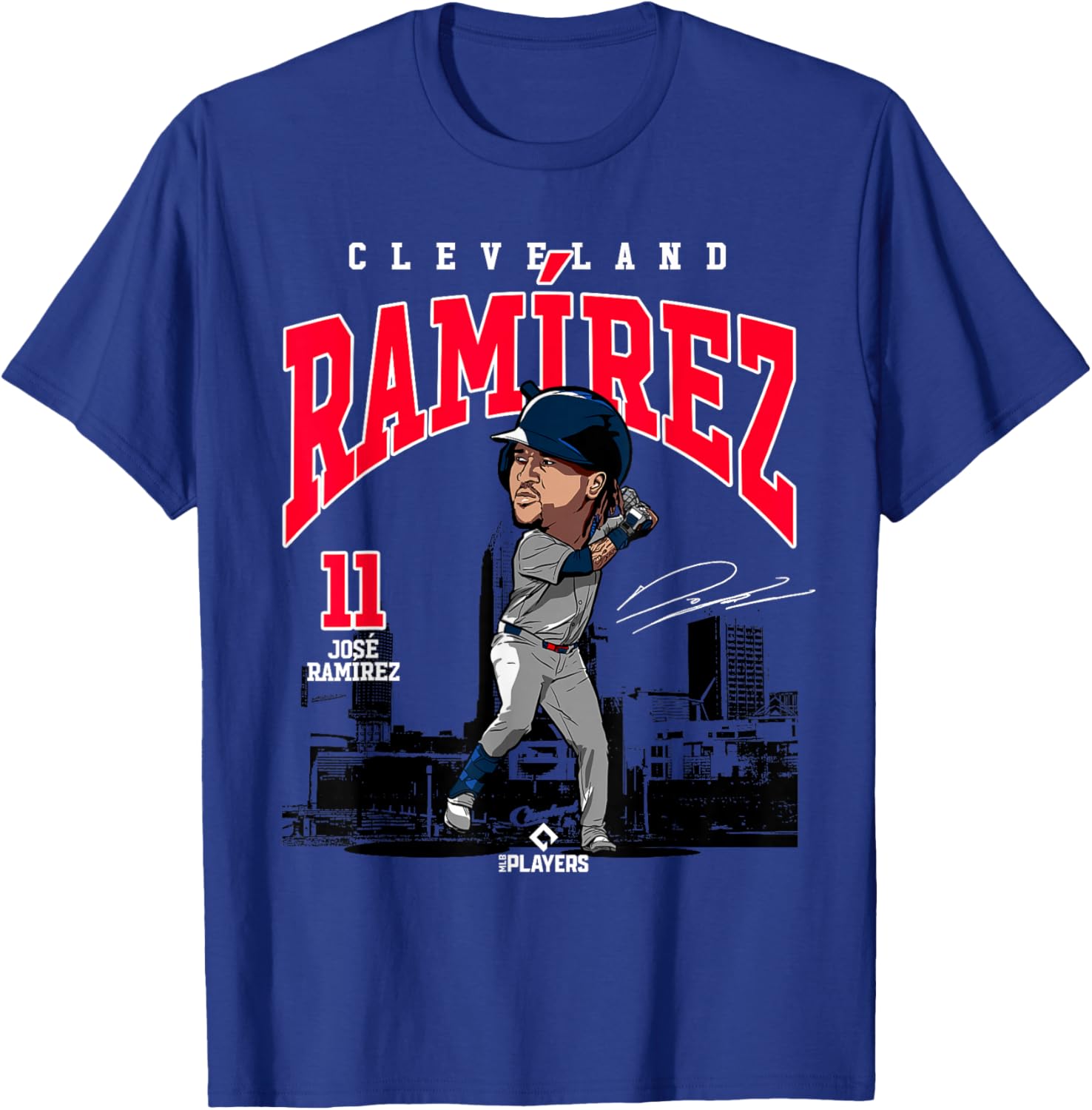 José Ramírez | Cleveland Baseball MLB Players | MLBJRAM4030 T-Shirt - T-Shirt | Royal