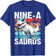 Kids 9 Year Old Dinosaur Birthday 9th T Rex Dino Nine Saurus T-Shirt - T-Shirt | Royal