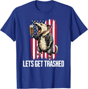 4th of July Awesome Possum Drinking A Beer Funny Opossum Men T-Shirt - T-Shirt | Royal