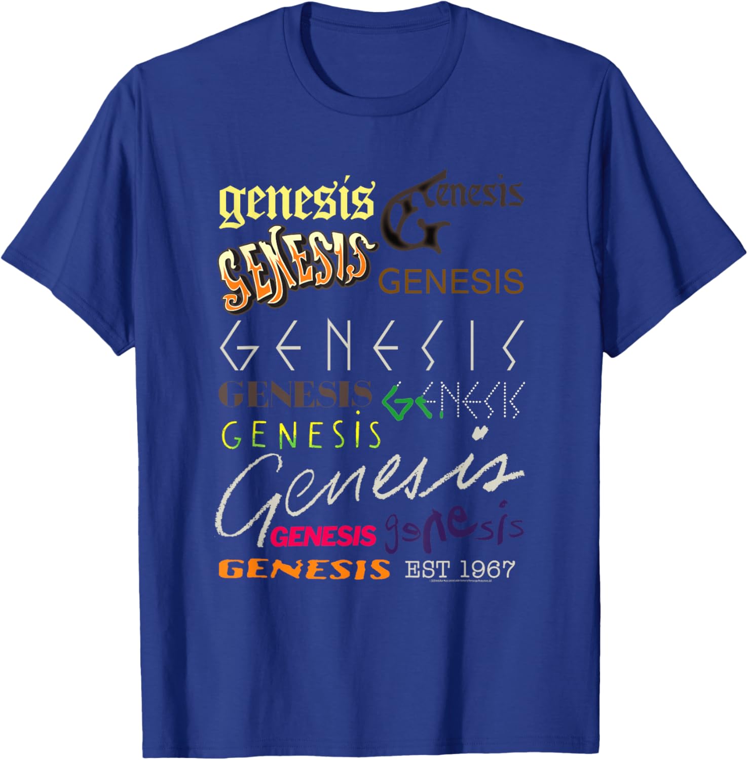 Genesis Logo History Since 1967 T-Shirt - T-Shirt | Royal