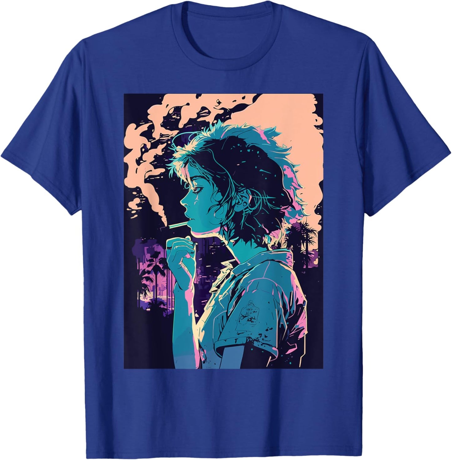 Japanese Vaporwave Sad Anime Girl Indie Aesthetic Otaku T-Shirt - T-Shirt | Royal