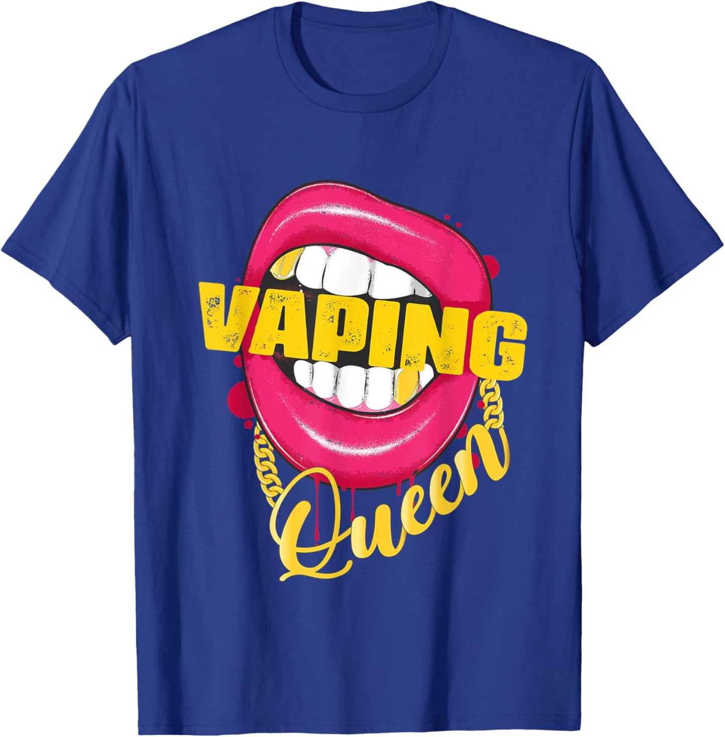 Vaping Queen Golden Necklace Vape woman T-Shirt - T-Shirt | Royal