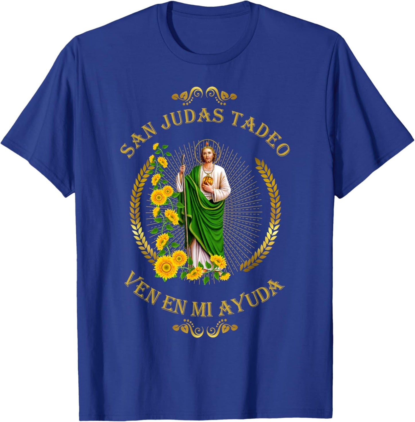 San Judas Tadeo Siempre A Mi Lado Spanish Jesus T-Shirt - T-Shirt | Royal