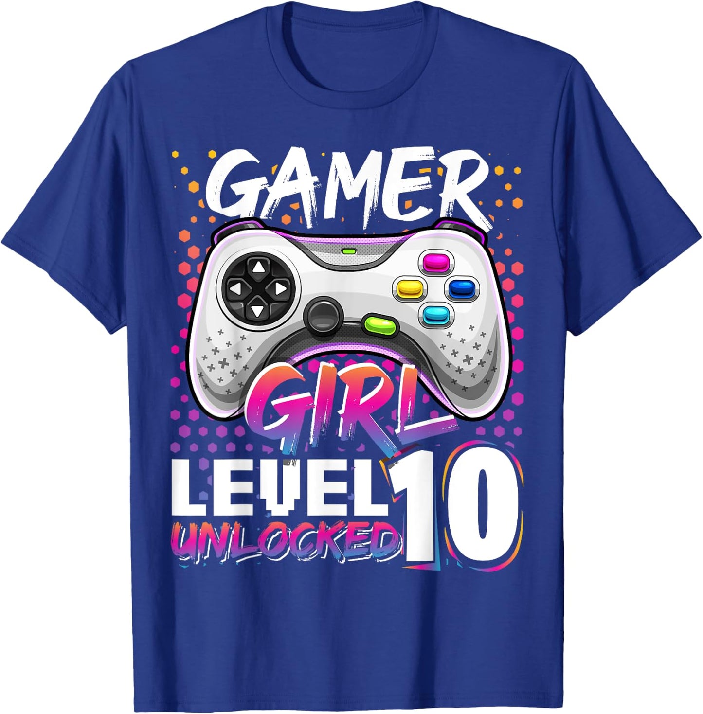 Gamer Girl Level 10 Unlocked Video Game Birthday Gift Girls T-Shirt - T-Shirt | Royal