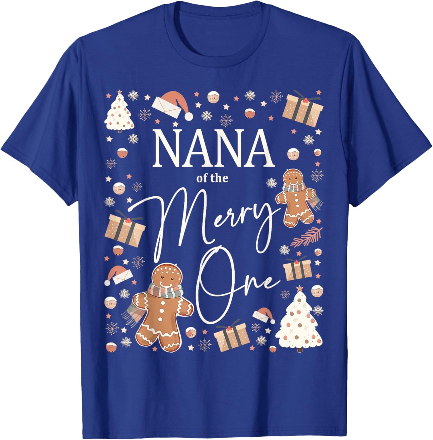 Nana of The Merry One Gingerbread Family's Fun at Christmas T-Shirt - T-Shirt | Royal