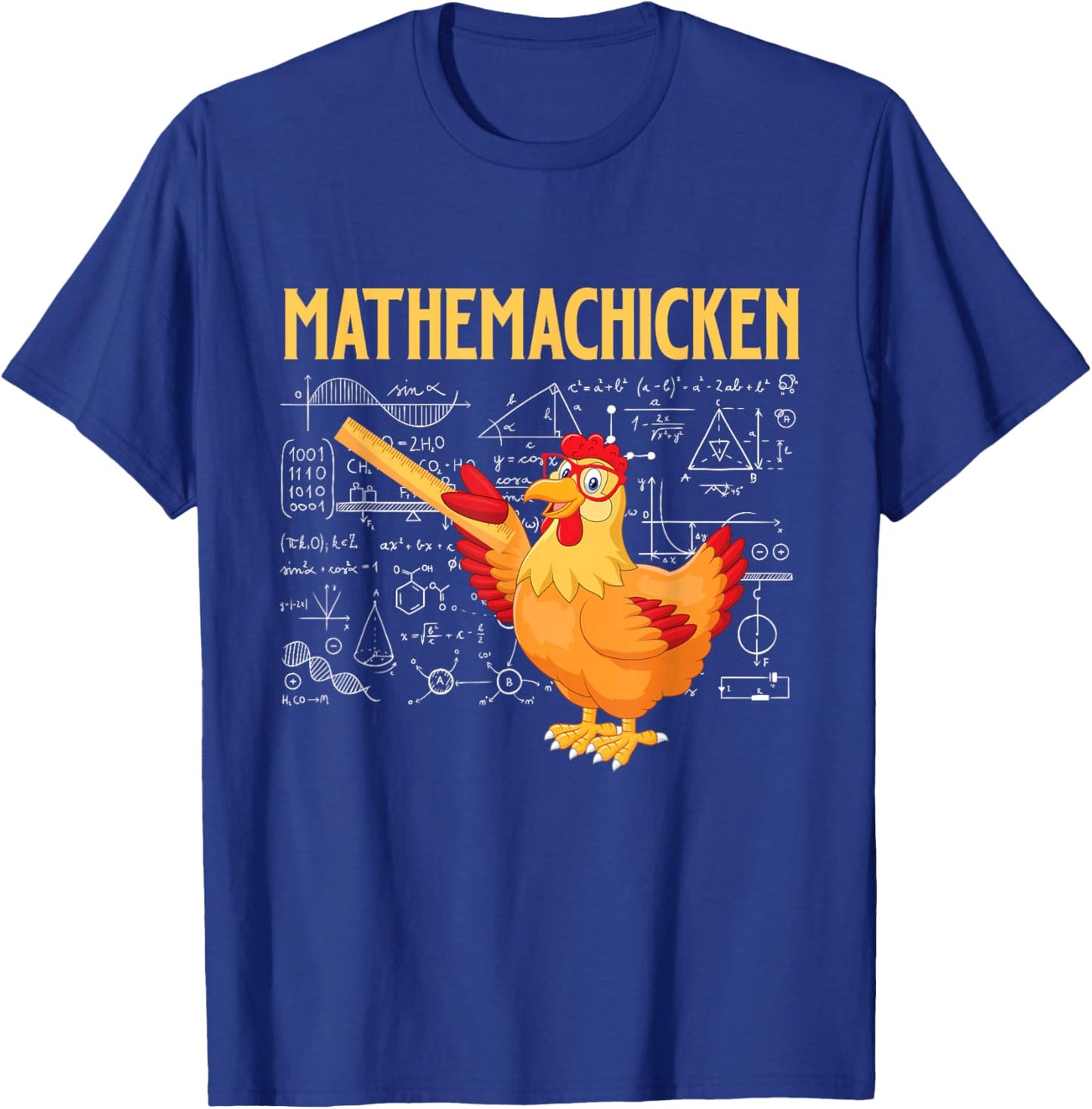 Mathemachicken - Chicken Math Lover Animal Poultry Owner T-Shirt - T-Shirt | Royal