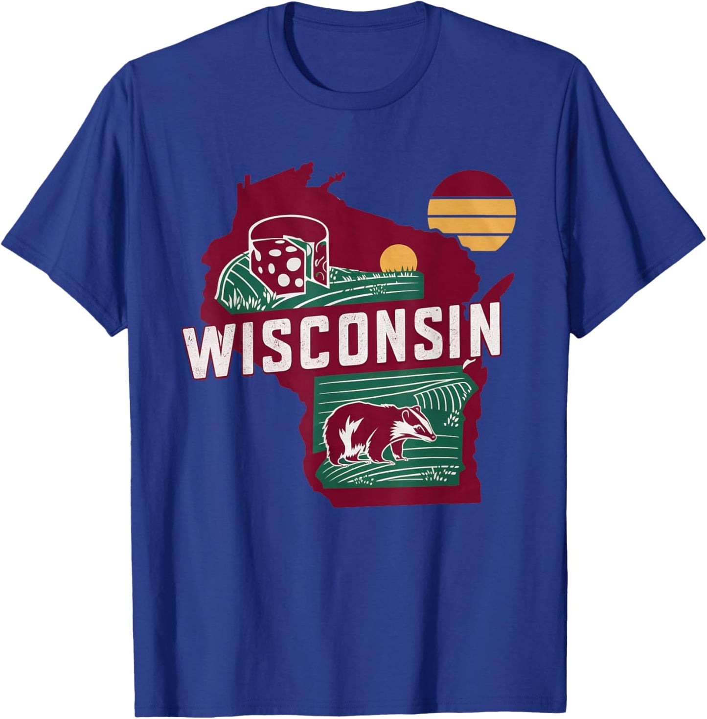 Wisconsin State of Wisconsin Retro Wisconsin T-Shirt - T-Shirt | Royal